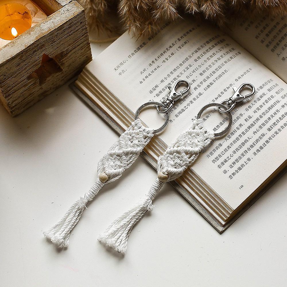 1 Pieces Mini Macrame Keychains Bag Charms with Tassels Handcrafted