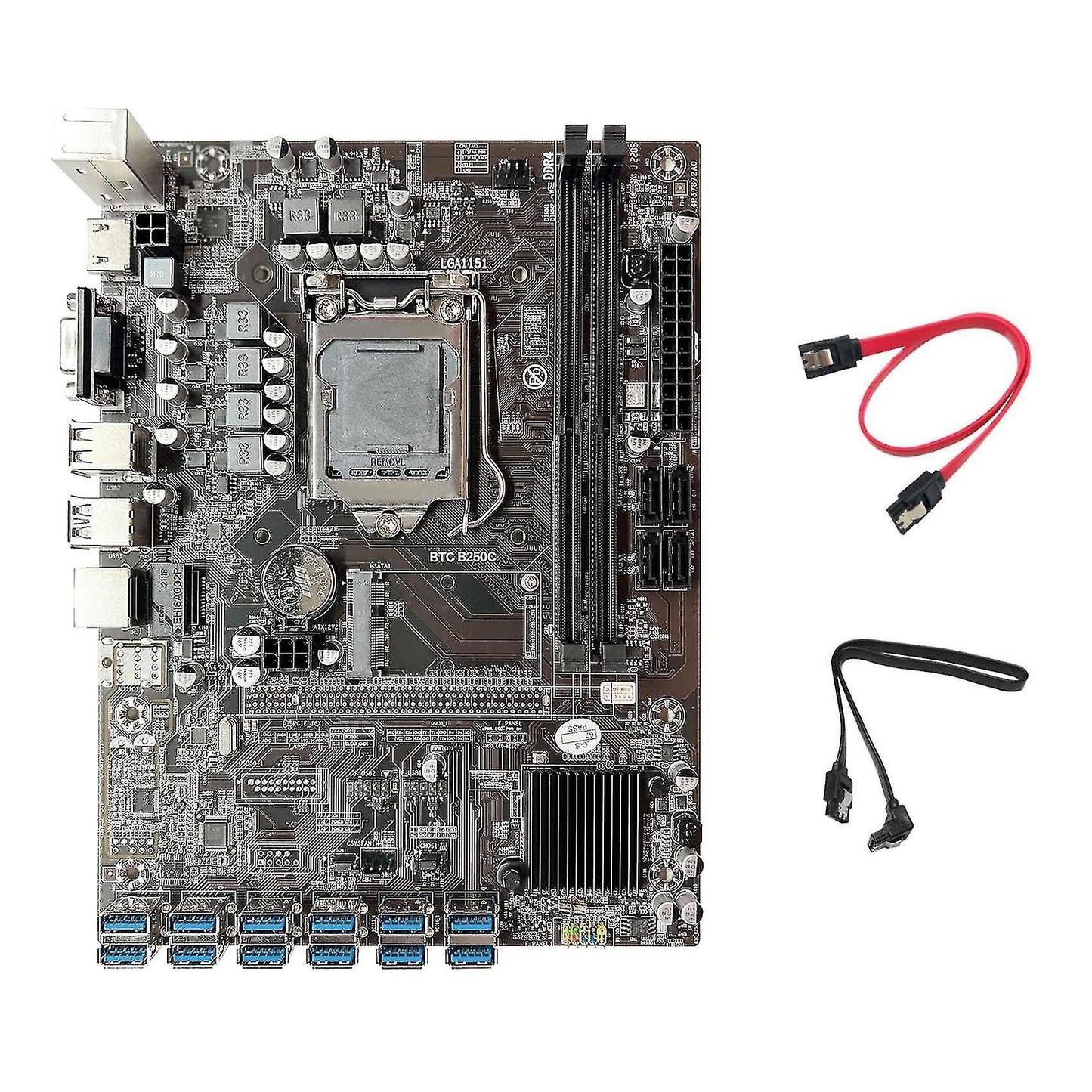B250c Mining Motherboard+2xsata Cable Support Ddr4 Ram for Eth Miner