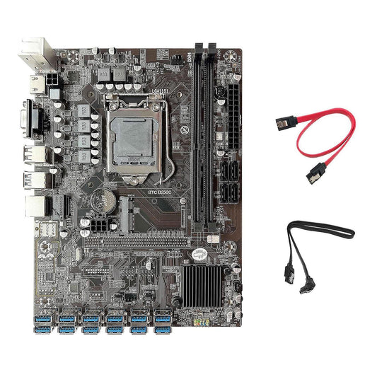 B250c Mining Motherboard+2xsata Cable Support Ddr4 Ram for Eth Miner