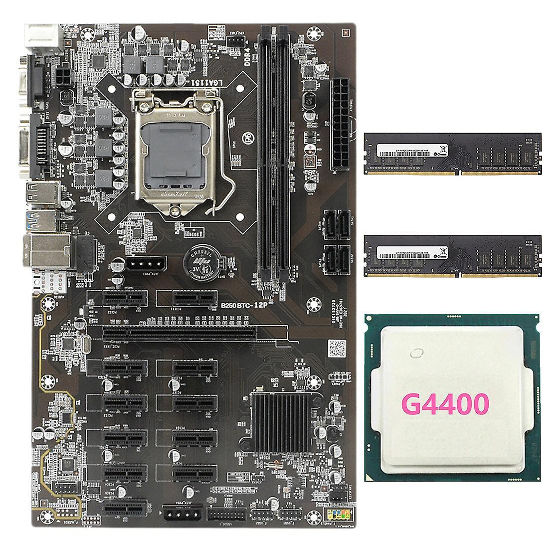 Btc-b250 Mining Motherboard +g4400 Cpu+2xddr4 8g 2133mhz Ram