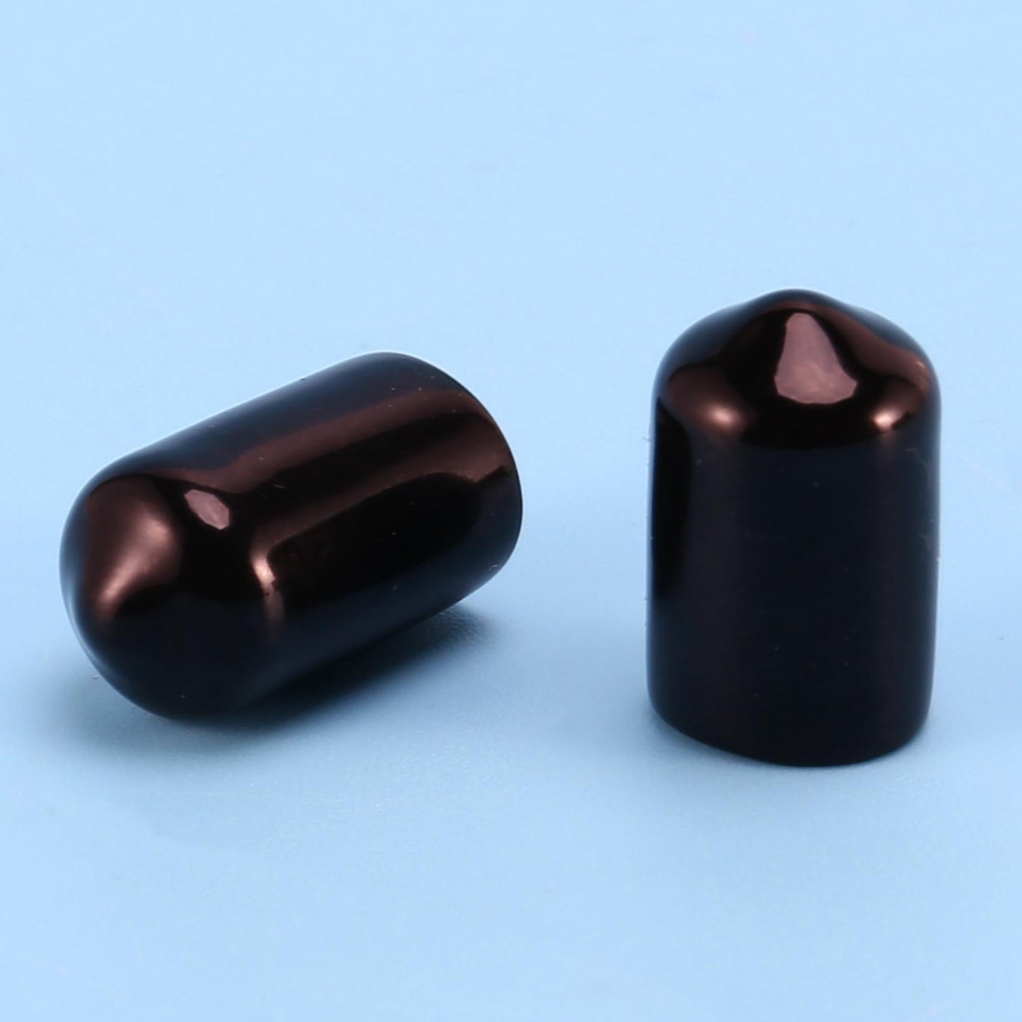 100pcs Rubber End Caps 9.5mm Id Pvc Round Tube Bolt Cap Cover Black