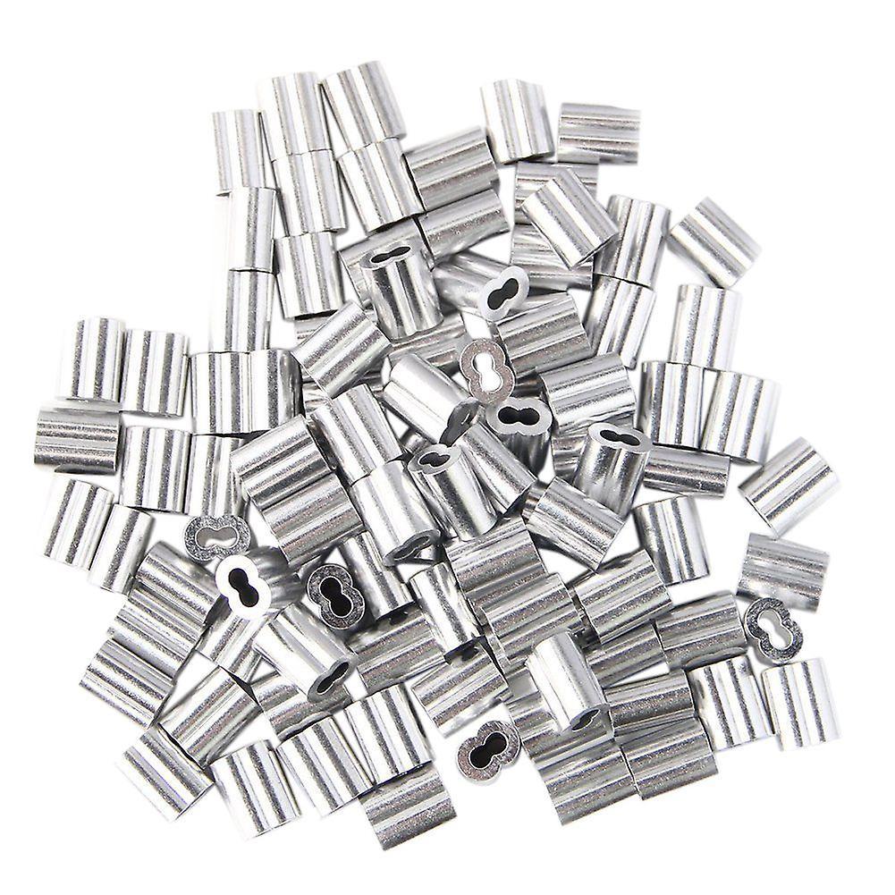 100x Aluminum Crimping Loop Sleeve for 3mm Diameter Wire Rope Cable