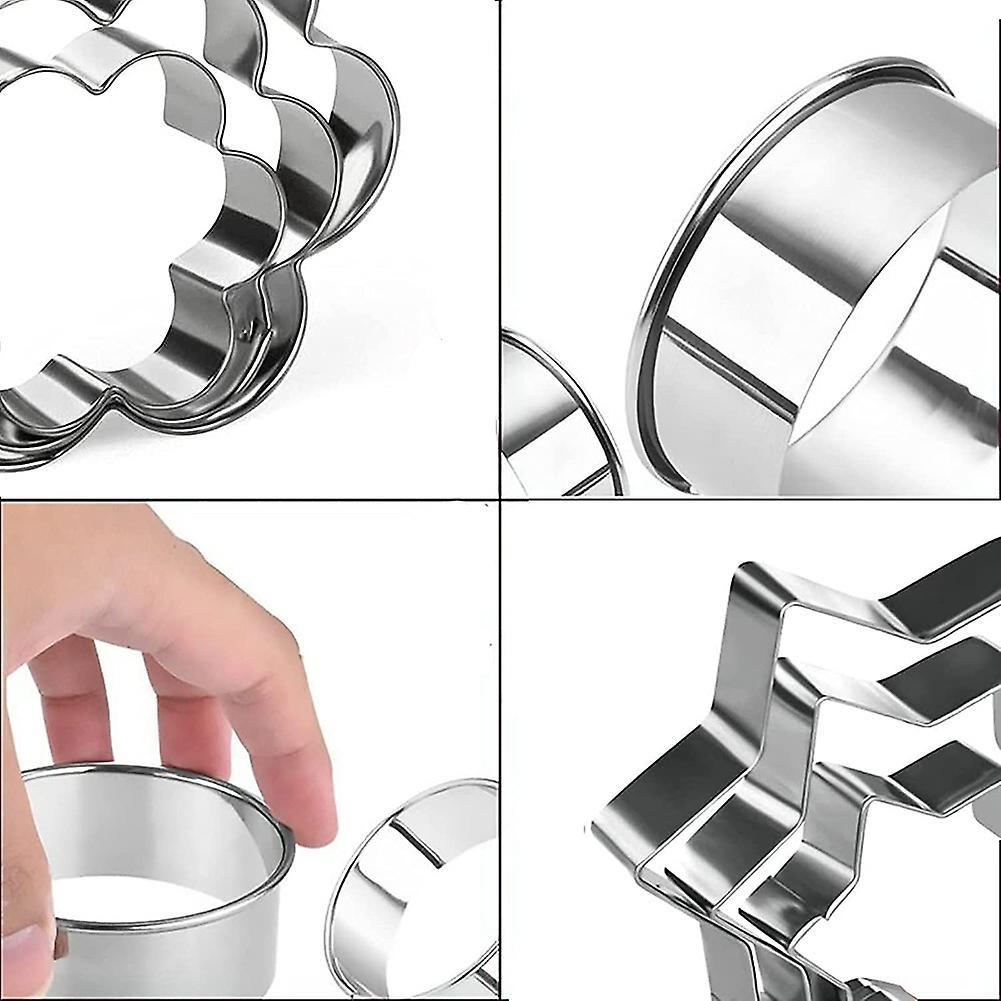 Cookie Cutters Set, 30 Pcs Stainless Steel Biscuit Cutters Donut