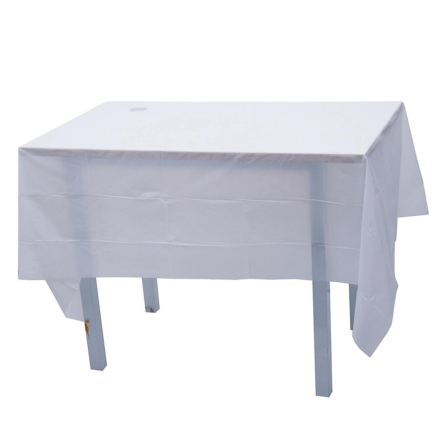 2x Plastic Tablecloth, White 137cm X 183cm