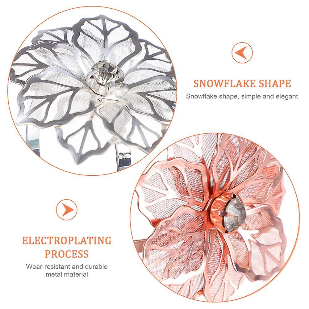 12 Pcs Metal Napkin Ring Flower Design Towel Napkin Ring Decoration