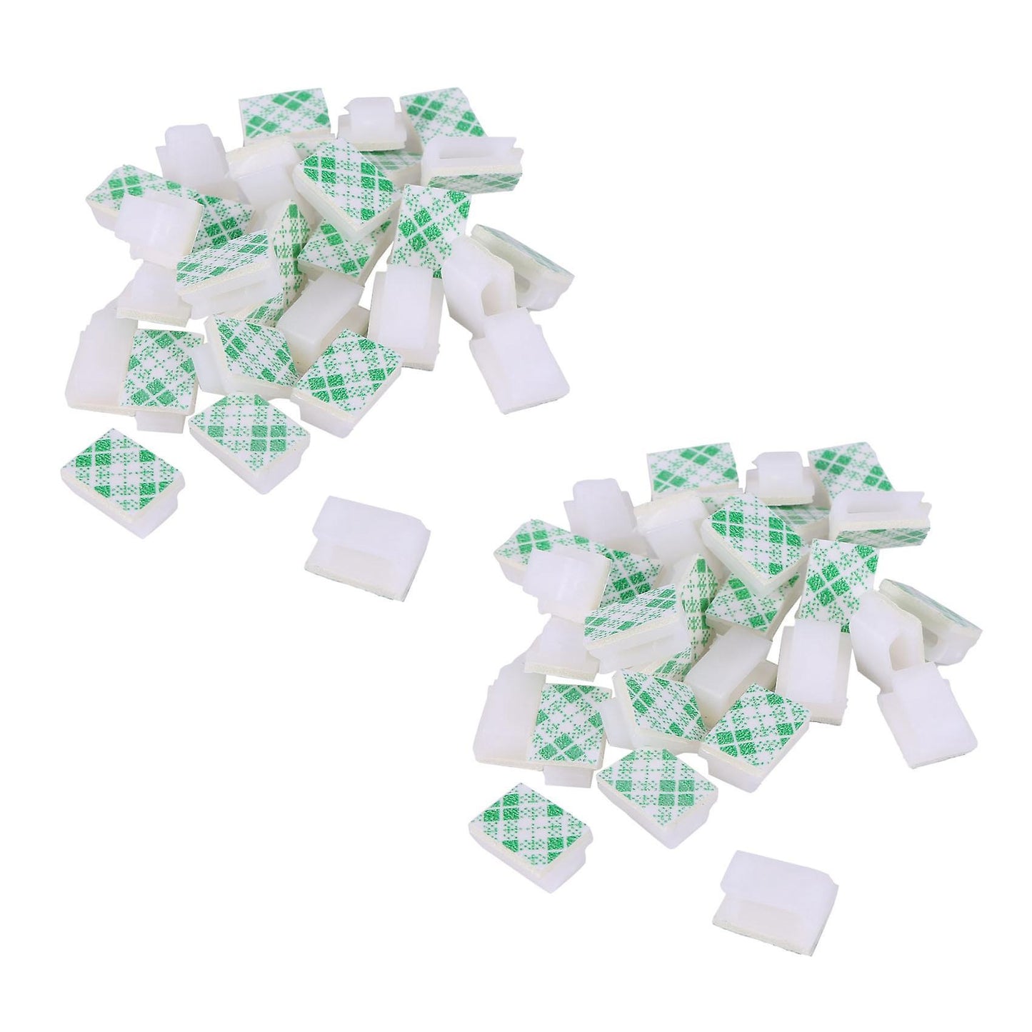60x Cable Holder Cable Clip Cable Clamp Self-adhesive White