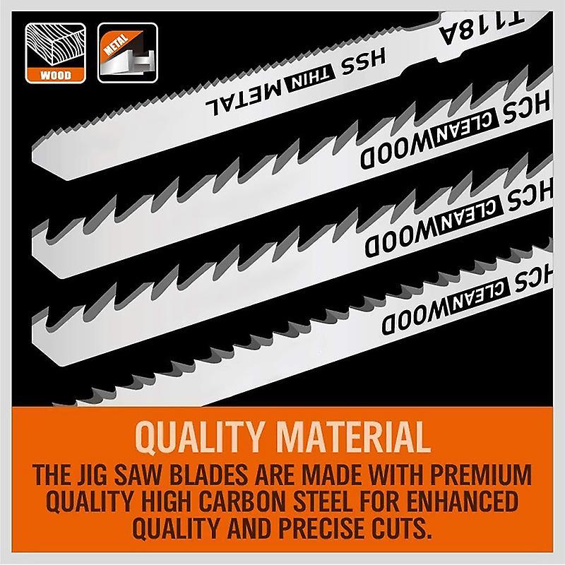 25 Pcs T Shank Jig Saw Blade Set, T-shank Blades for Wood