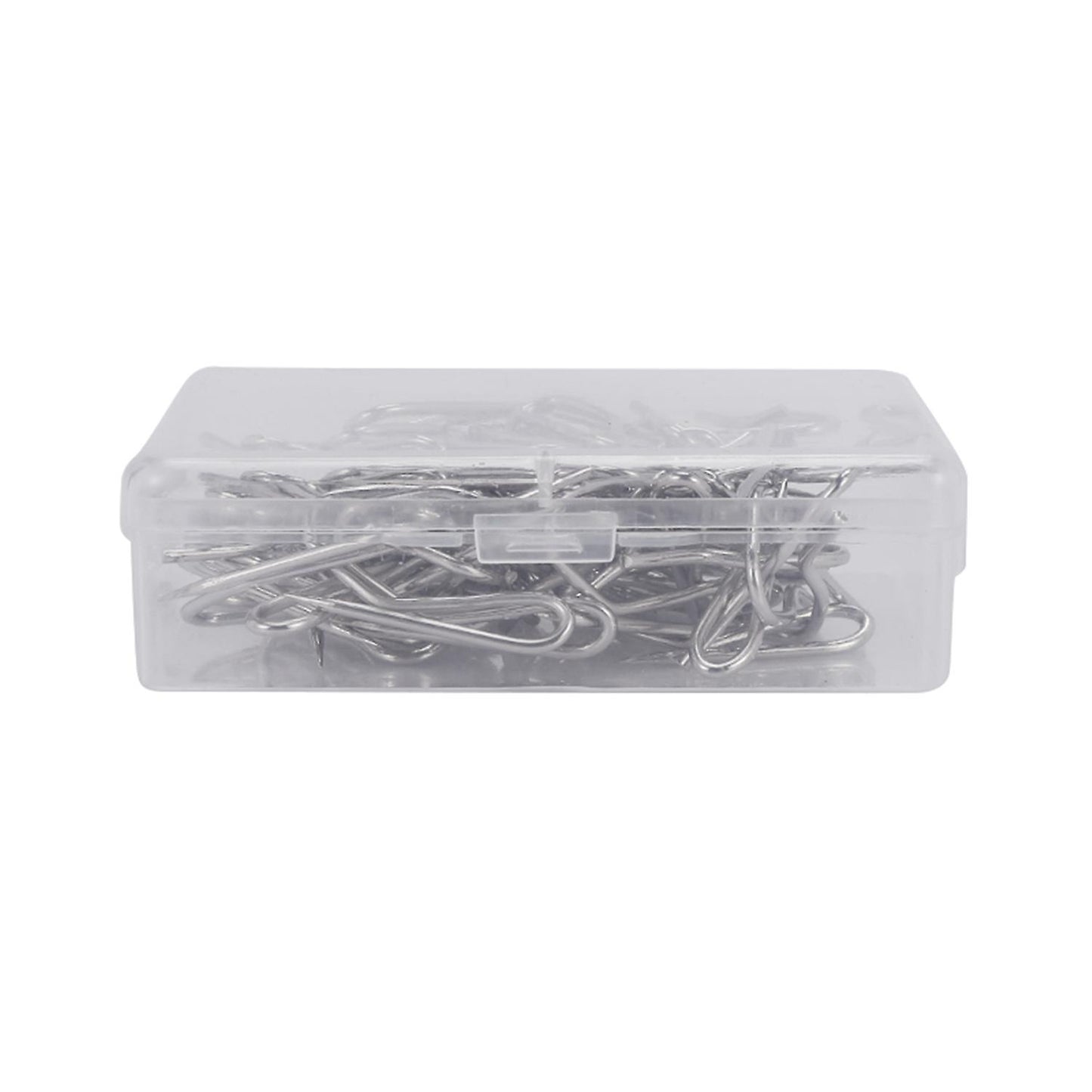 100 Pack Metal Curtain Hooks Drapery Hook Pins with Clear Box