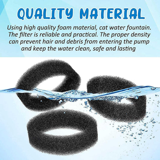 8 Pieces Pet Fountain Filter Pet Water Round Filter Foam