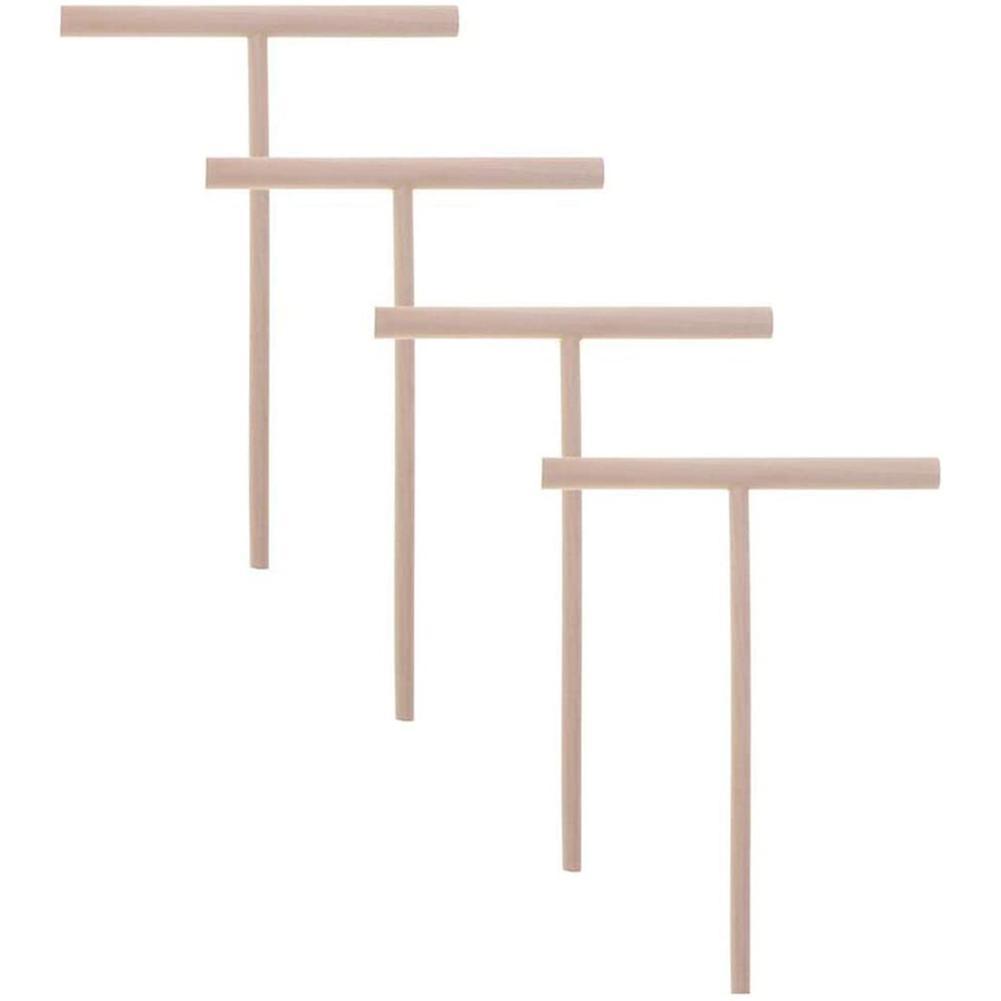 4pcs T Shape Crepe Pancake Wooden Spreader Stick for Making Crepes