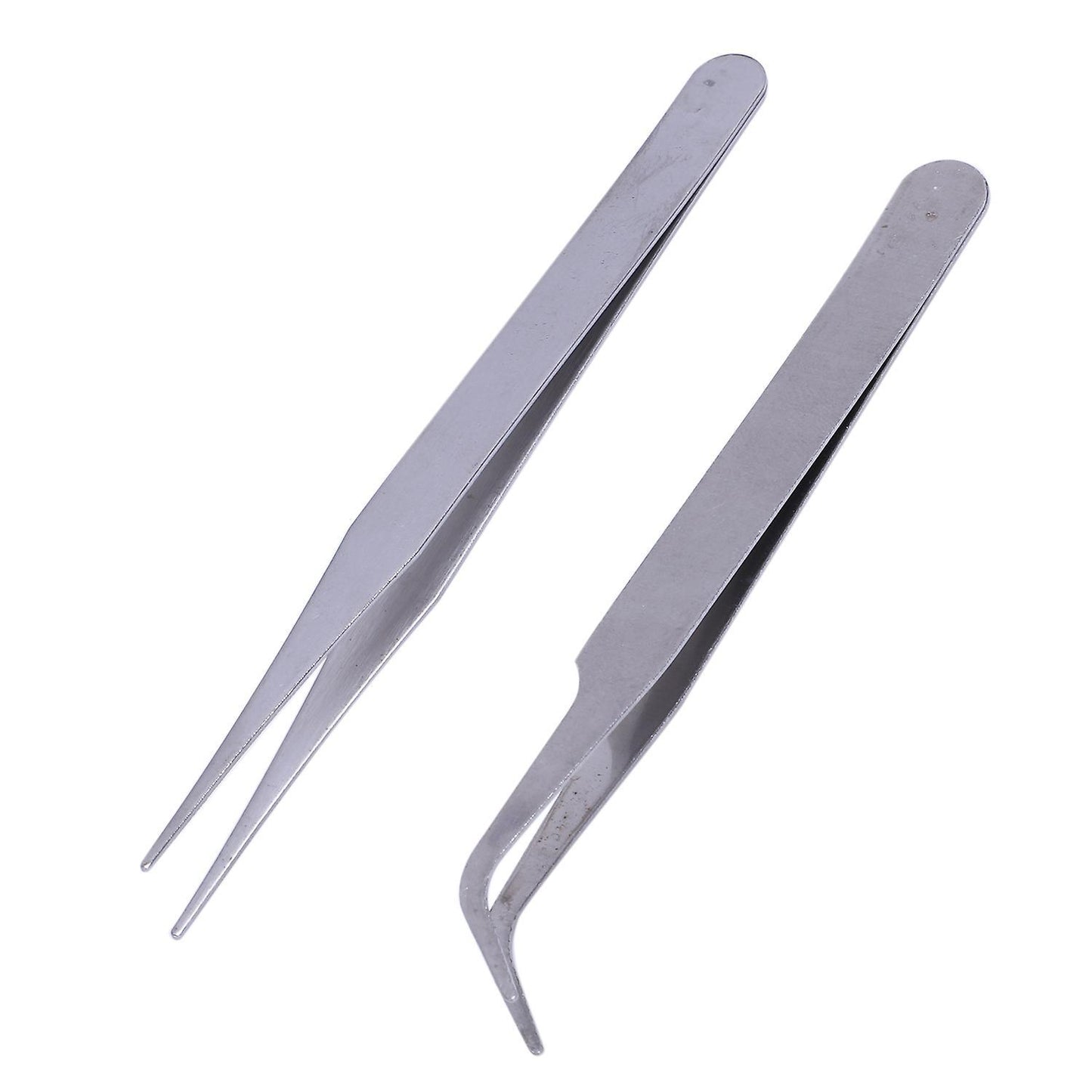 2 X Stainless Steel Nail Art Tweezer Tool Rhinestones Gems Eyelash Nail Art Acrylic Gel Picking Tool