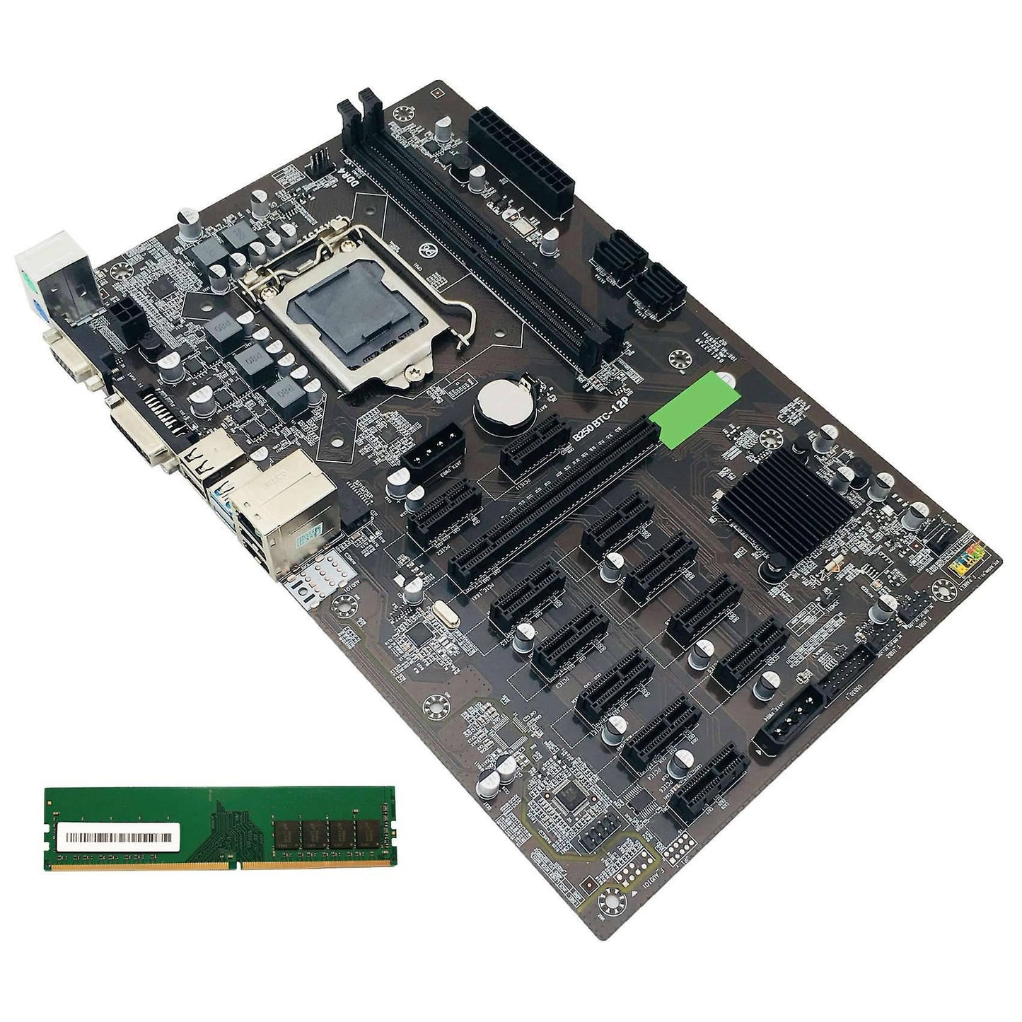 B250 Btc Mining Motherboard with Ddr4 8g 2666mhz Ram Lga 1151 Ddr4