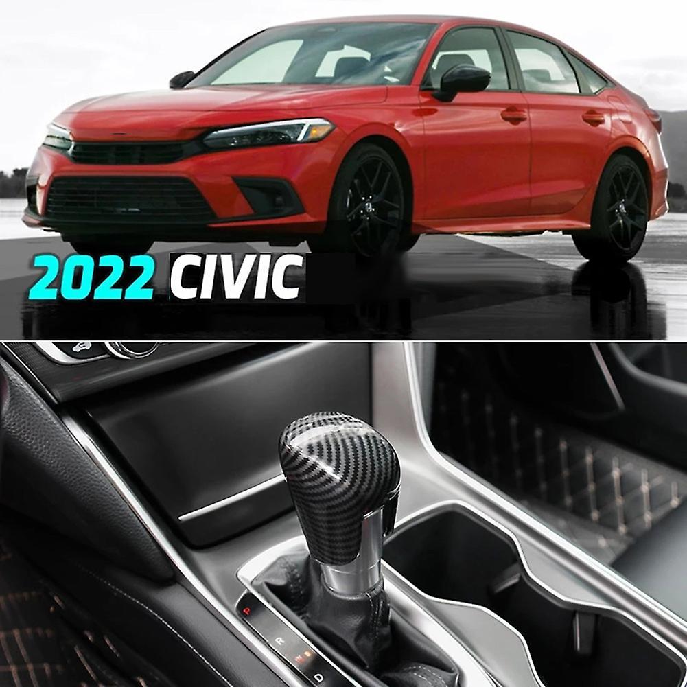 For Honda Civic 2022 Carbon Fiber Car Gear Shift Knob Cover Trim