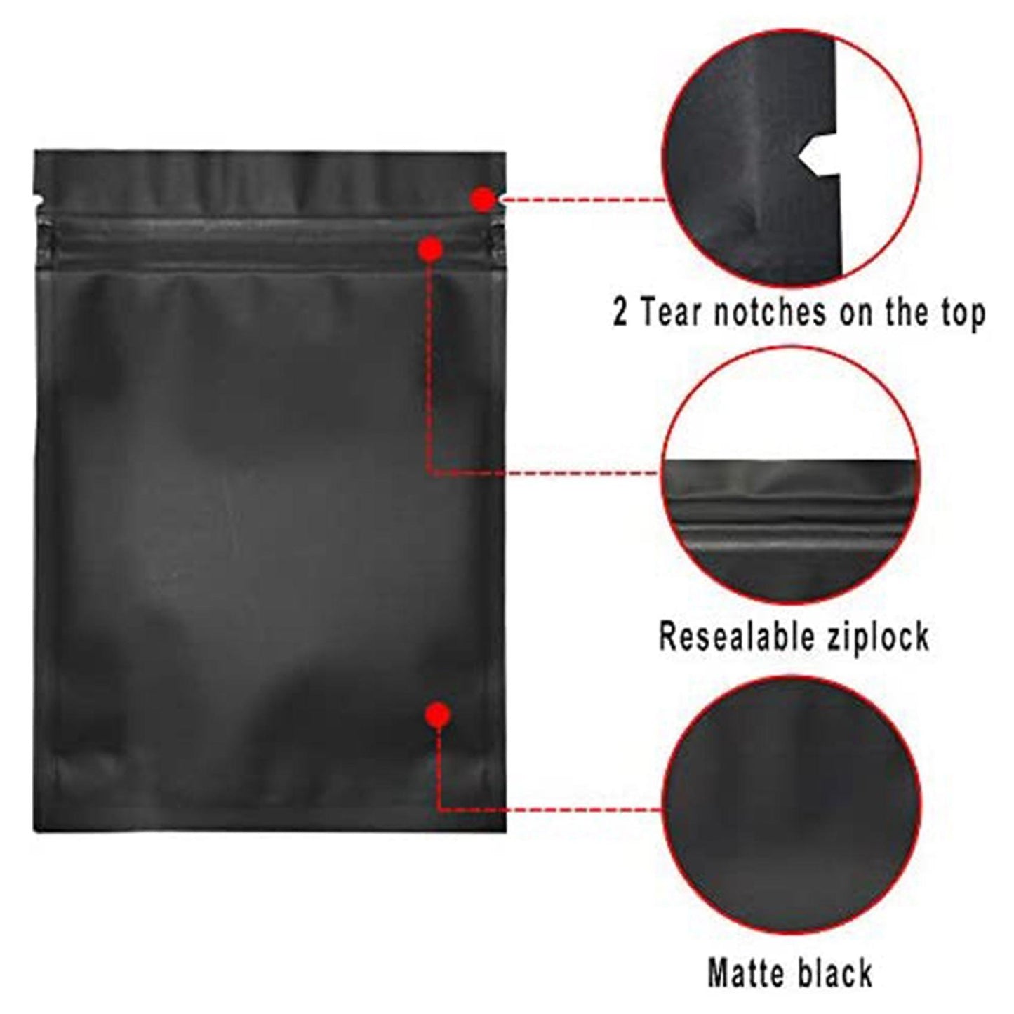 100 Mylar Bags-4 X 6 Inch Resealable Aluminum Foil Bag Flat Bag Matte