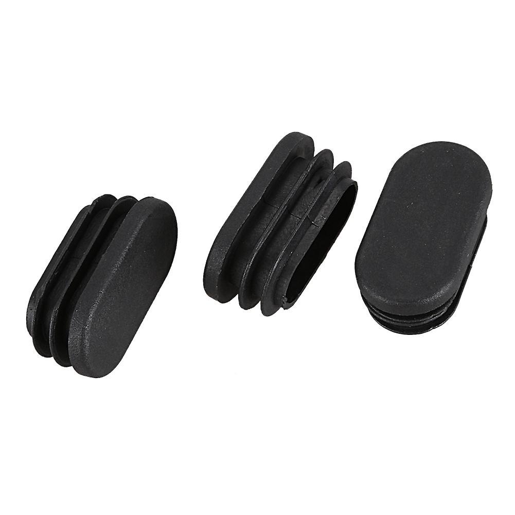 Oval Table Chair Leg Tube Pipe Insert End Cap 40mm X 20mm 20pcs Black