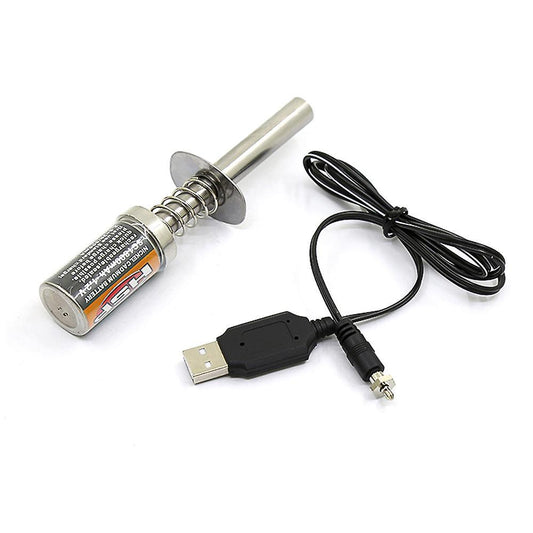 Nitro 1.2 V 1800mah Glow Plug Starter Igniter Usb Charger for Rc Car