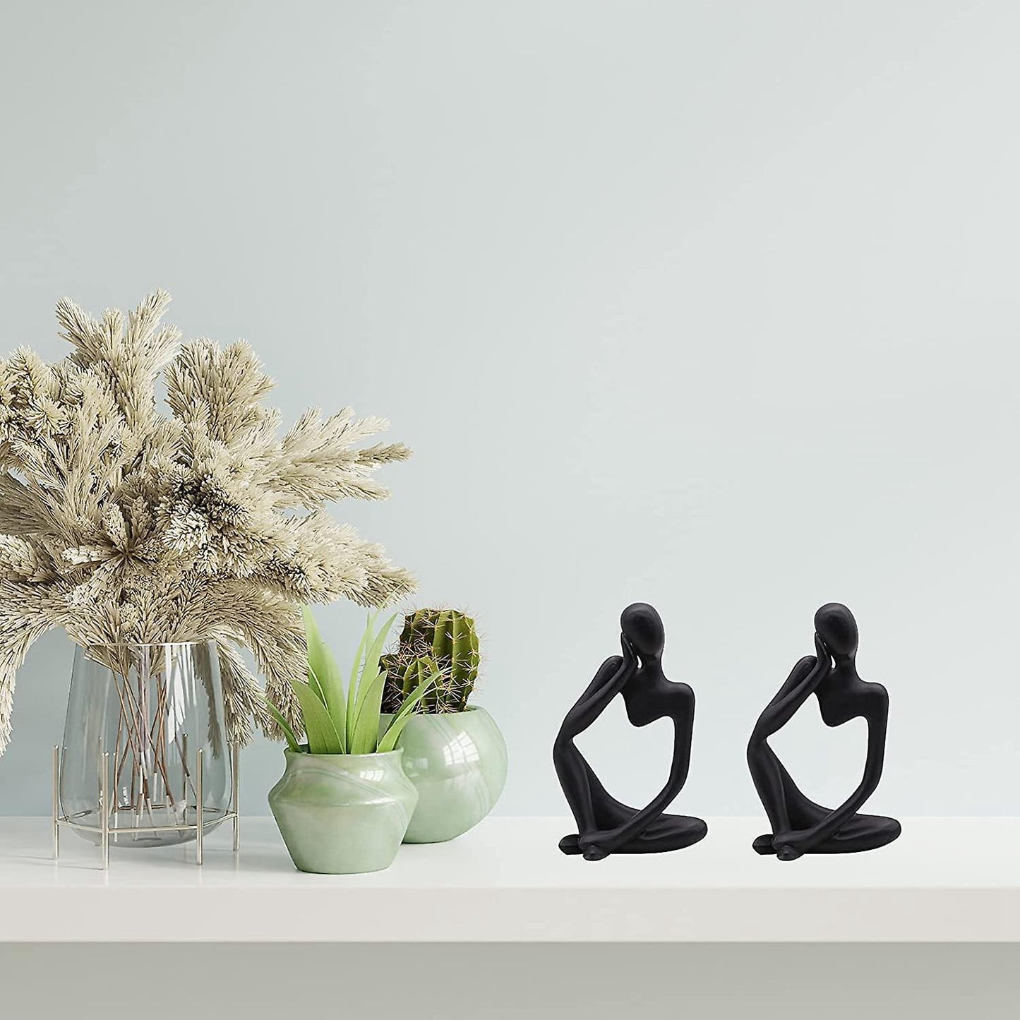 Decoration Resin Abstract Sculpture Black for Home Office Decoration