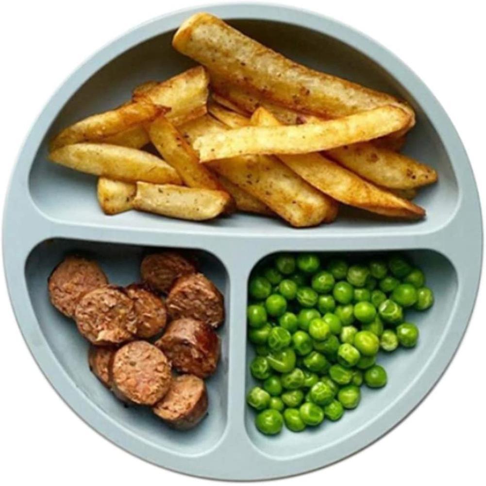 1 Set Of Silicone Plate, for Toddler and Kid with Fork and Spoon