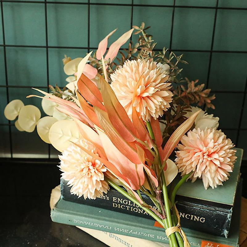 Dandelion Peony Hybrid Flower Bouquet Artificial Fake Autumn Flowers