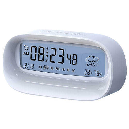 Digital Alarm Clock for Bedrooms,battery Operated Desk Clock,white