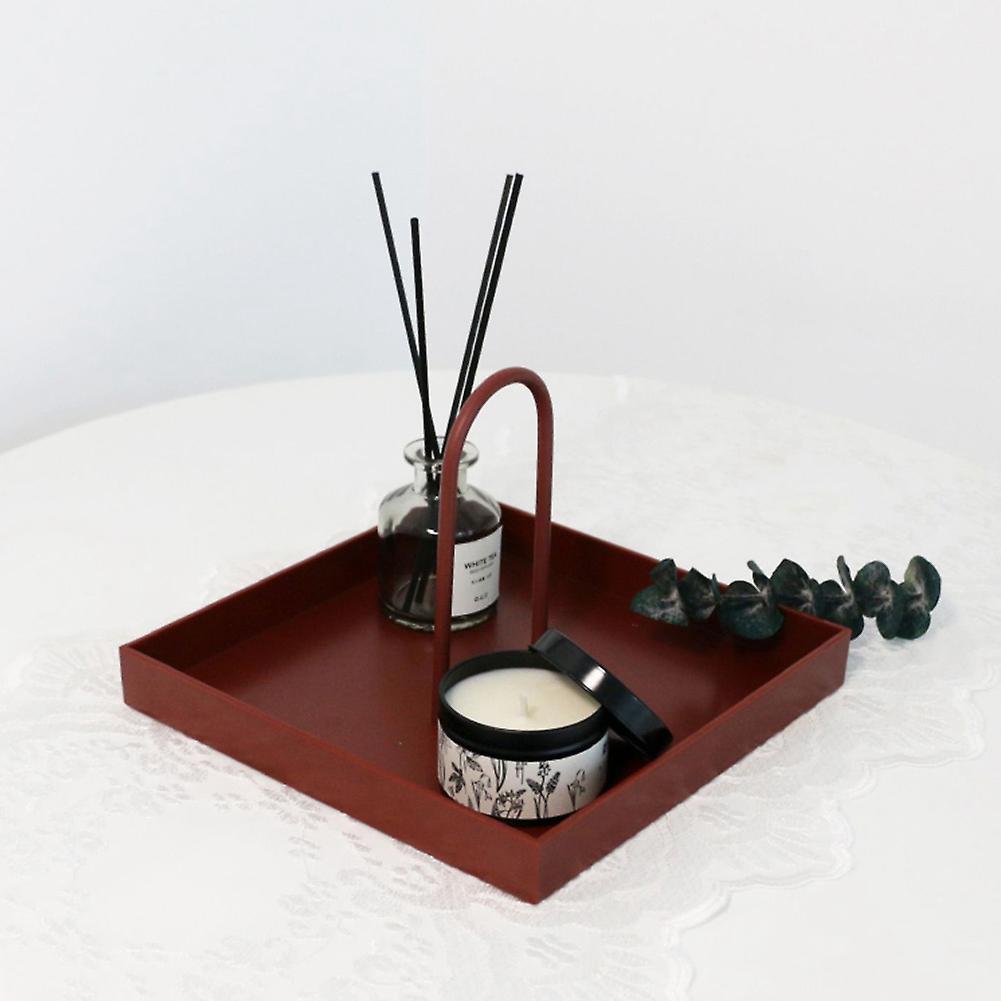 Desktop Storage Tray Plastic Square Jewelry Trays with Handle,b