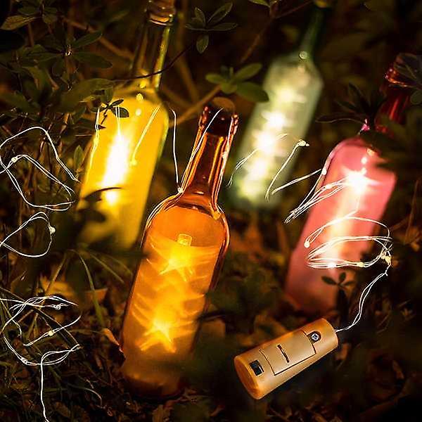 10 Packs Wine Bottle Stopper Copper Wire Light String 2m 20led Light