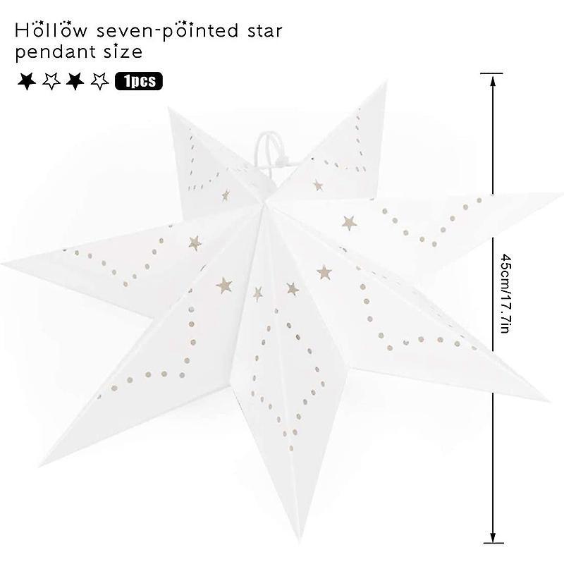 Hanging Paper 7 Pointed Star Lantern, Christmas Hanging Decorations