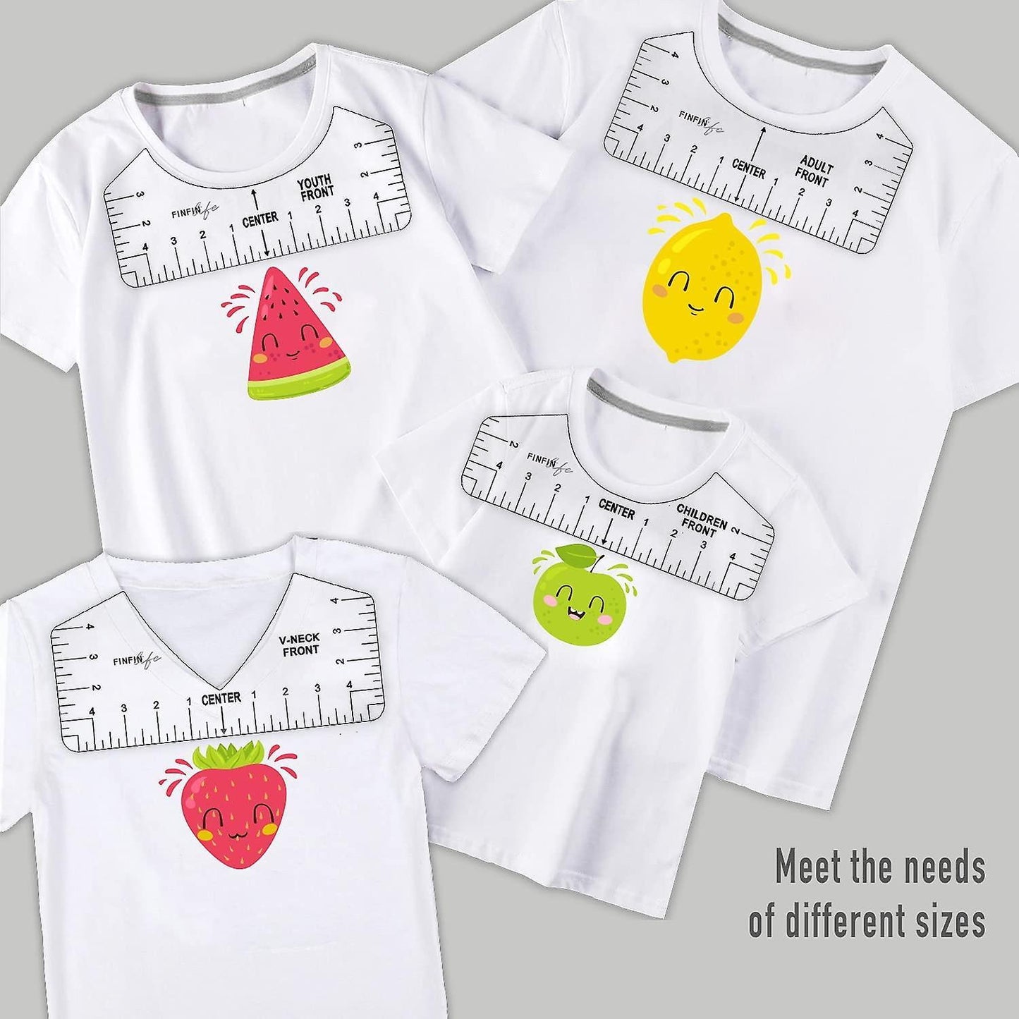 9 Pcs T-shirt Guide Ruler for Designing Clothing, Pvc Back & Front