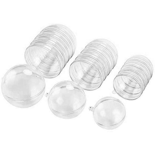 30pcs Plastic Christmas Hollow Ball Transparent Candy Packaging Box