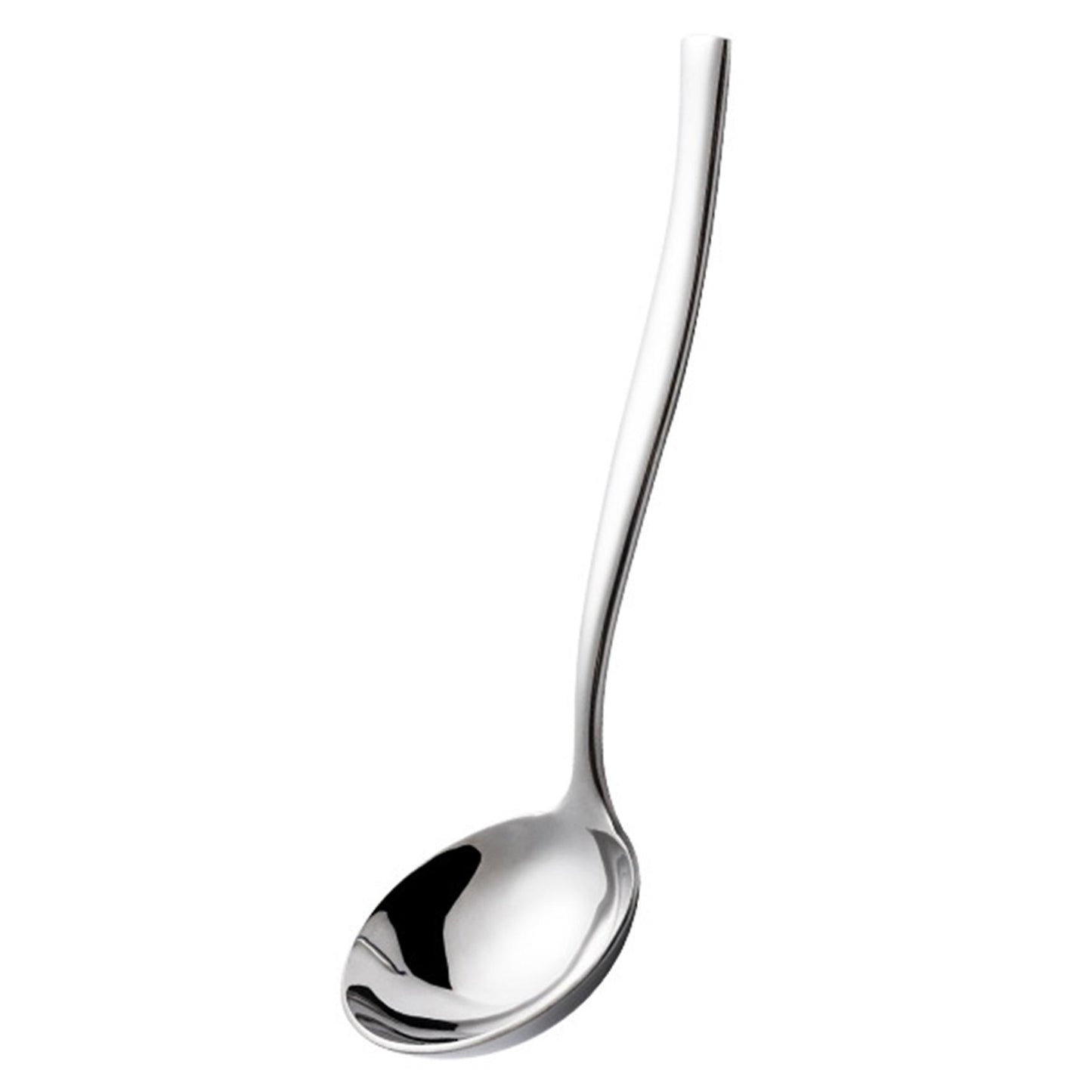 Stainless Steel Roundhead Dessert Spoon Long Handle Spoon Soup Bright