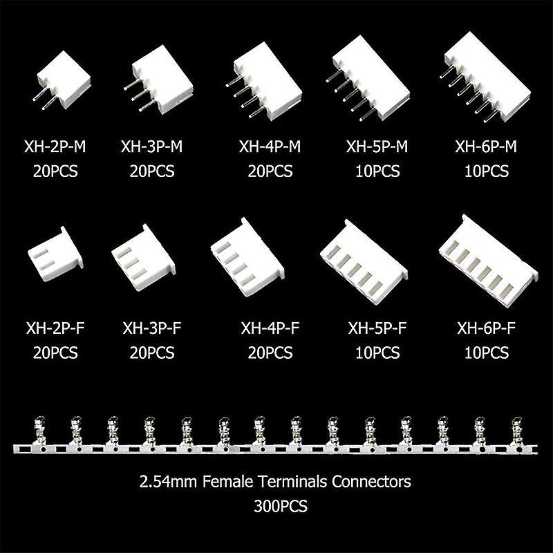 460pcs 2.54mm Jst-xh Kit with 2.54mm Female Pin & 2/3/4/5/6 Pin Plug