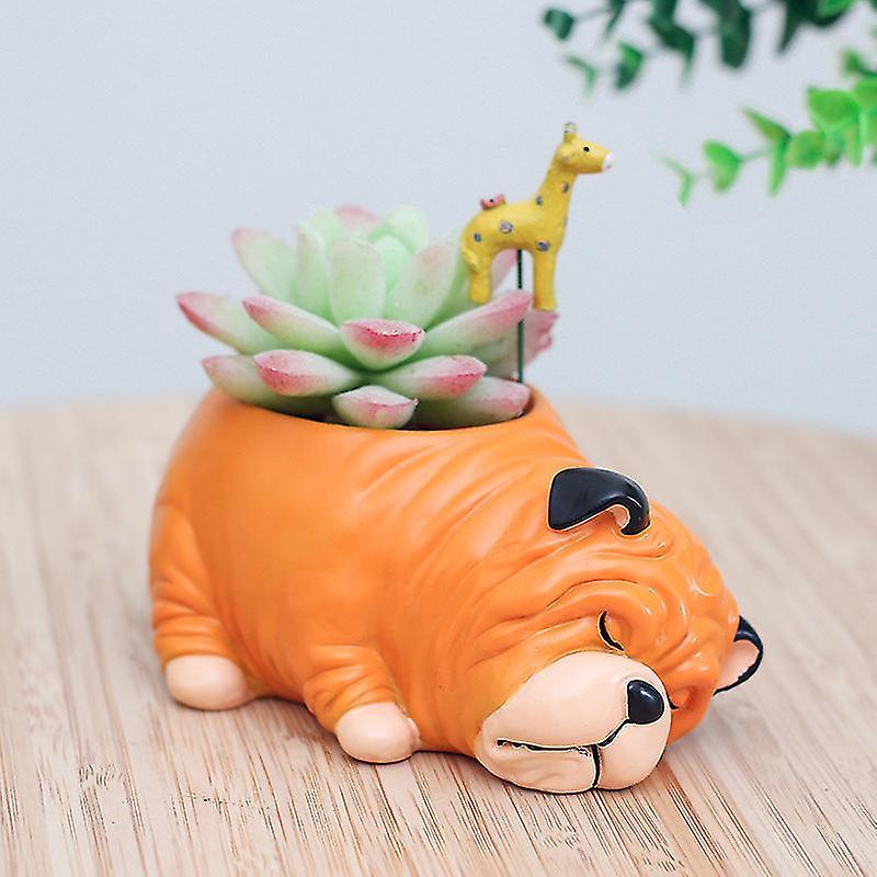 1pcs Resin Cartoon Dog Succulent Cactus Planter Pot,c