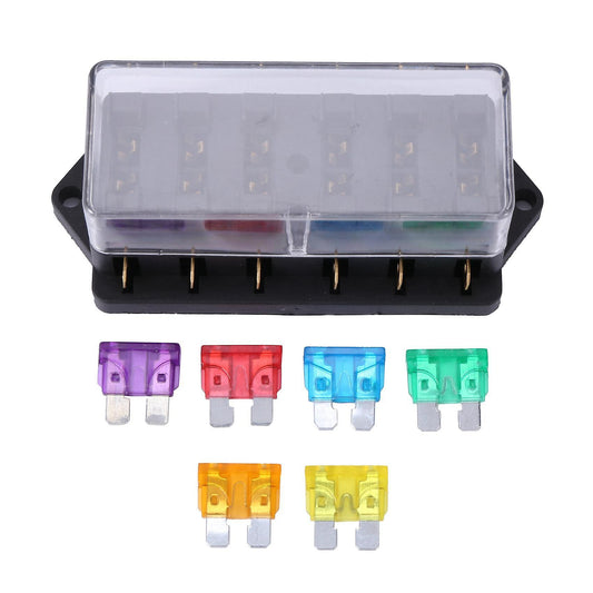 6 Way Fuse Holder Box Car Vehicle Circuit Blade Fuse Box
