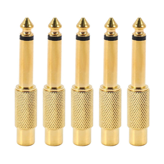5x Gold Plated 6.35mm 1/4 Inch Male Mono Plug 6.5mm Jack Audio Plug