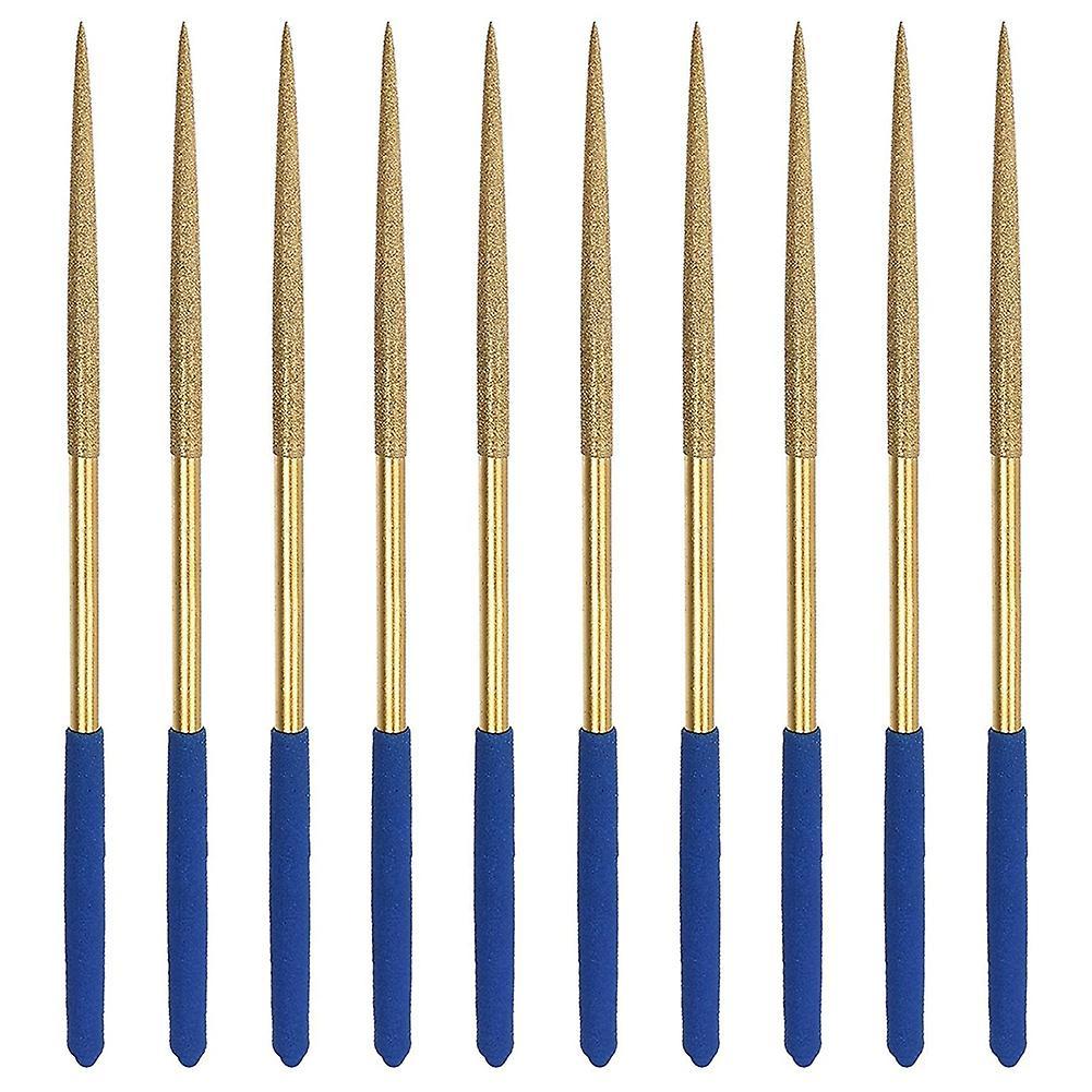 Diamond Needle File Set 3mm X 140mm,for Metal Wood Stone Glass, 10pcs
