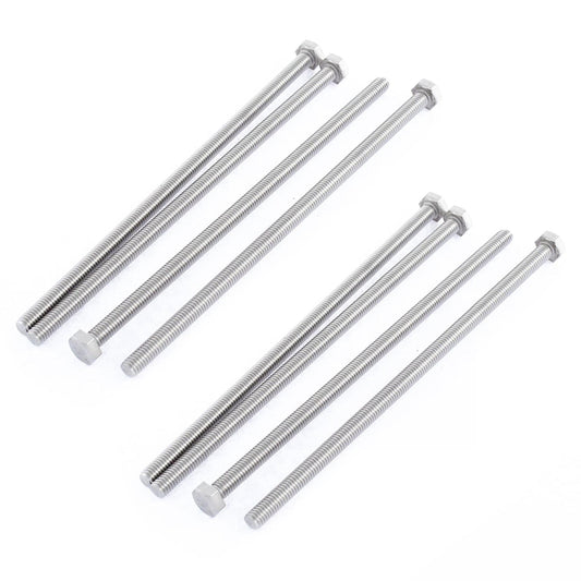 M6 X 150mm Fully Threaded Stainless Steel Hex Head Screw Bolt 4 Pcs