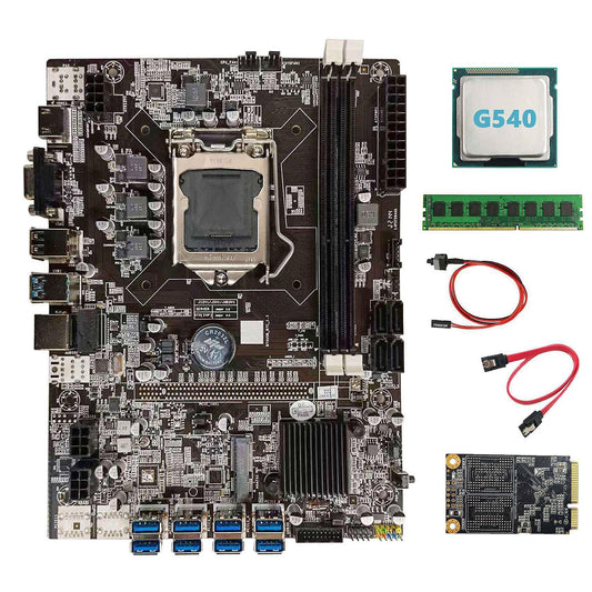 B75 Btc Motherboard+g540 Cpu+ddr3 4gb 1600mhz Ram+128g Msata Ssd