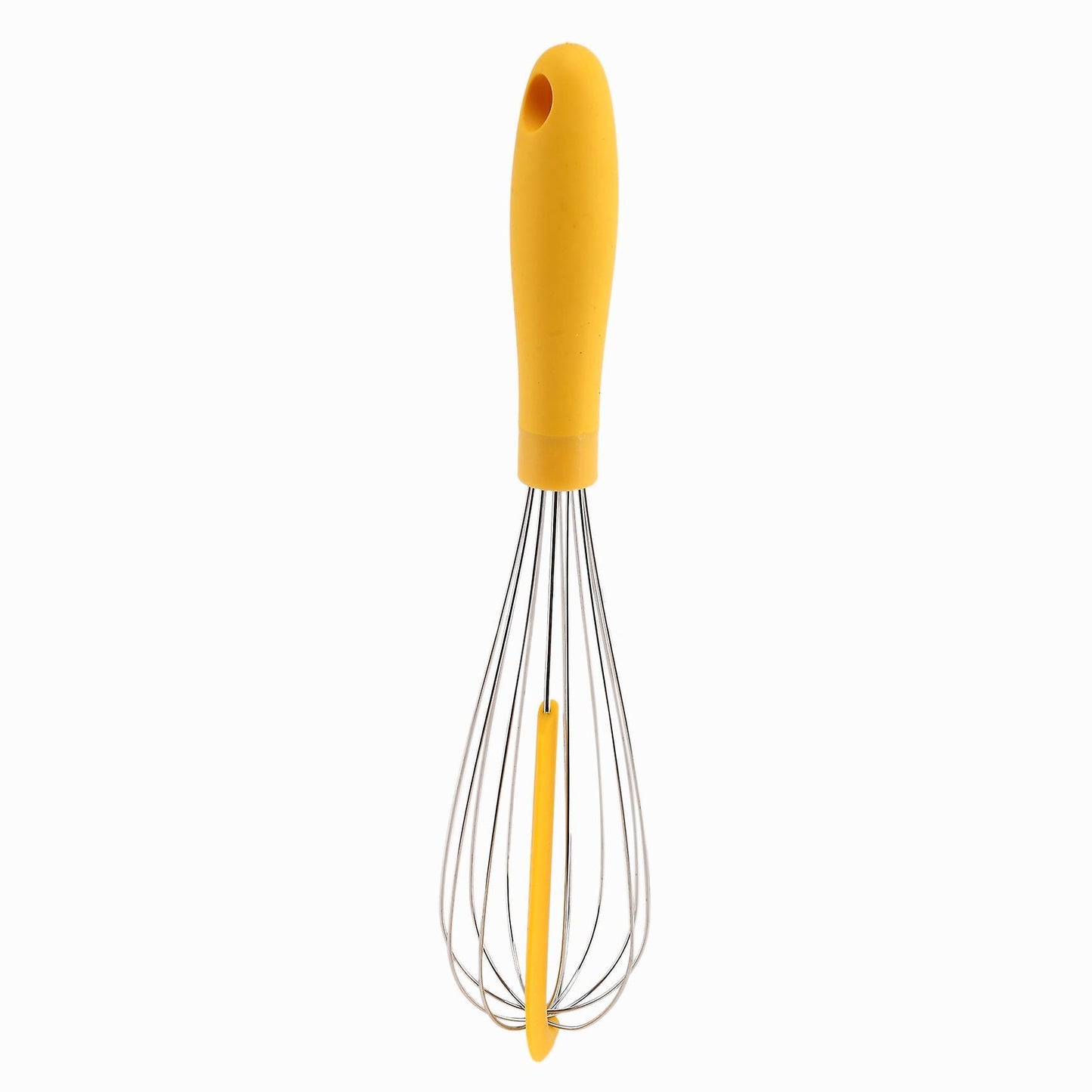 304 Stainless Steel Balloon Whisk with Silicone Scraper ,yellow