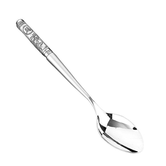 Sterling Silver 999 Silver Tableware Big Coffee Spoon Household B