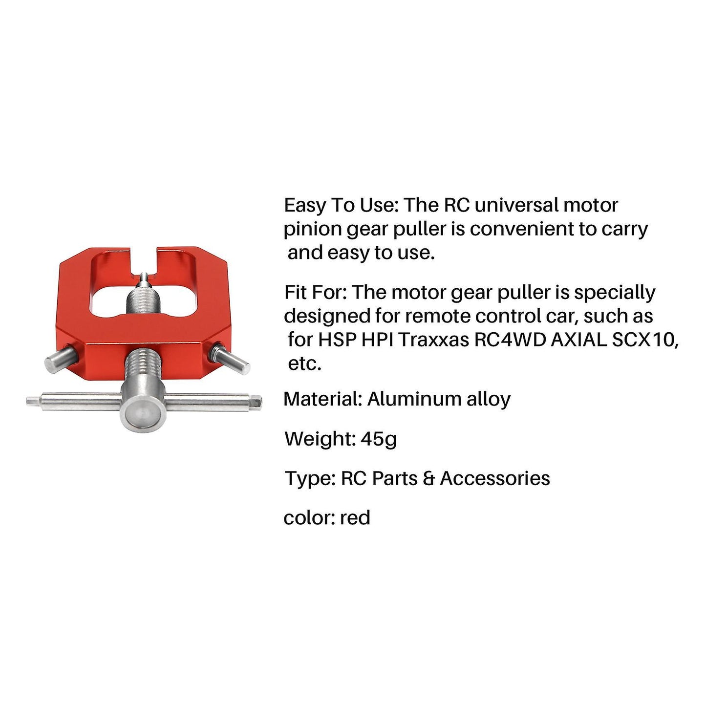 Rc Motor Gear Puller, Professional Tool Universal Motor Pinion (red)