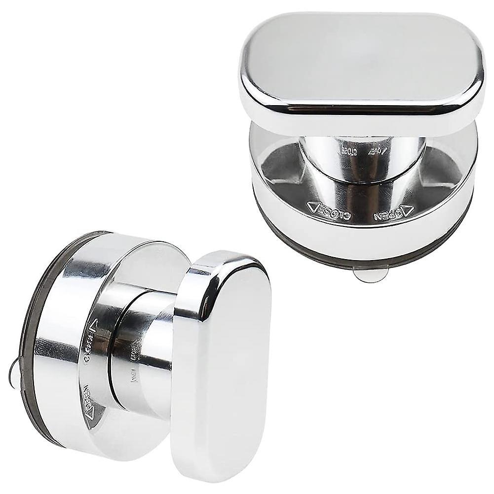 Suction Cup Handle Door 2 Pieces Fridge Glass Mobility Handle Silver