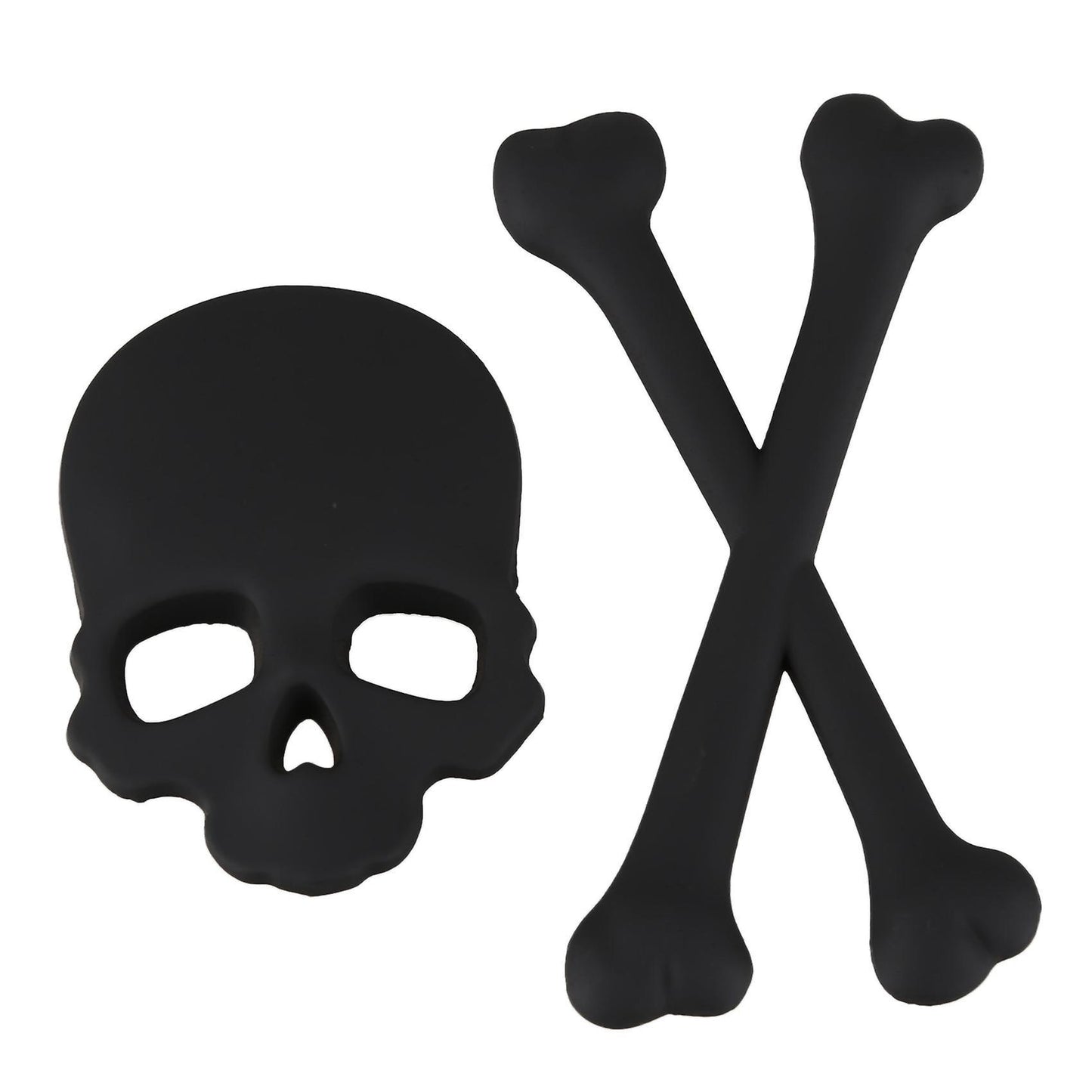 Skull Bone Diseno 3d Motocicleta Coche Emblema Adhesivo Negro