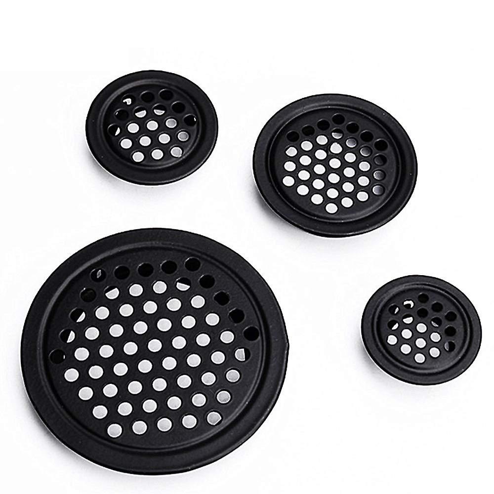 Round Ventilation Grille 35mm 30 Pieces Black for Cabinet Wardrobe
