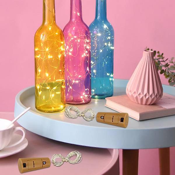 10 Packs Wine Bottle Stopper Copper Wire Light String 2m 20led Light