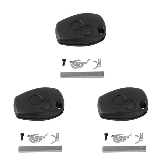2 Bouton Coque Telecommande Cle Boitier Pour Renault Clio Noir