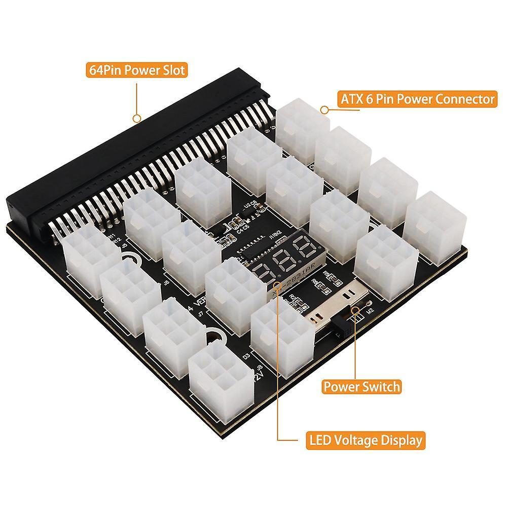 Server Power Conversion Board to 6pin Adapter Card 12v 17-port