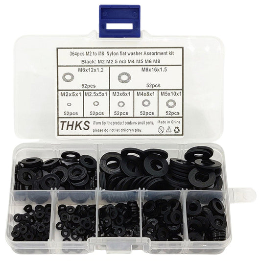 364 Black Nylon Washer for M2 M2.5 M3 M4 M5 M6 M8 Screws and Bolts