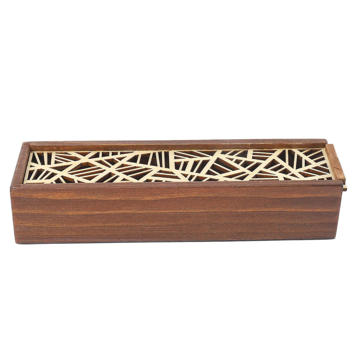 Cute Wooden Pencil Case Hollow Wood Pencil Case Storage Box (d)