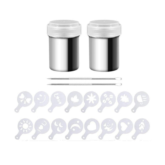 2 Pcs Cocoa Shaker,coffee Powder Shaker 16 Pcs Coffee Cappuccino