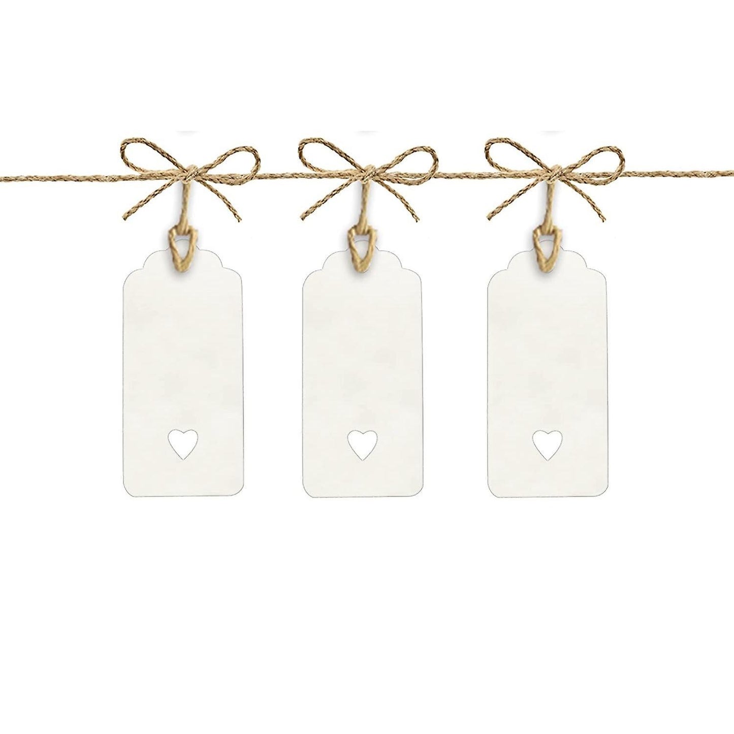 100pcs Kraft Paper Tags Gift Tags Blank with Hollow Heart